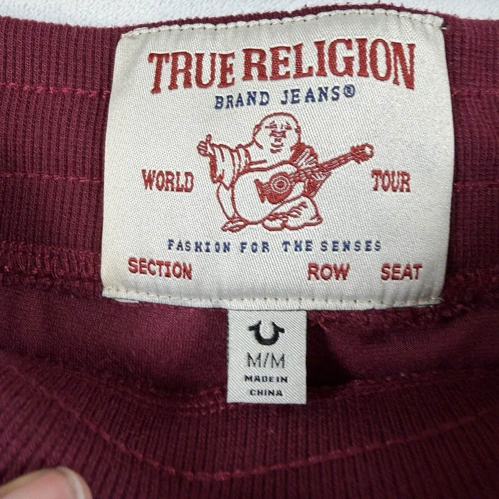 True Religion Velour Syrah Jogger Sweatpants Sweats Pockets Casual Pants M
